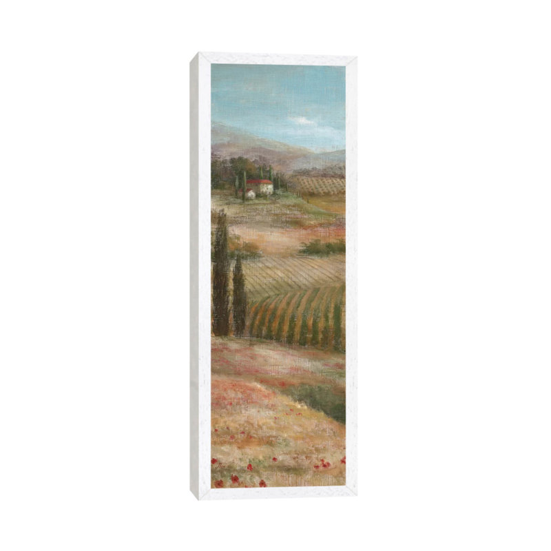 Valley VIew I by Nan - Panoramic Painting on Canvas, 121.92 cm H x 40.64 cm W, White Framed