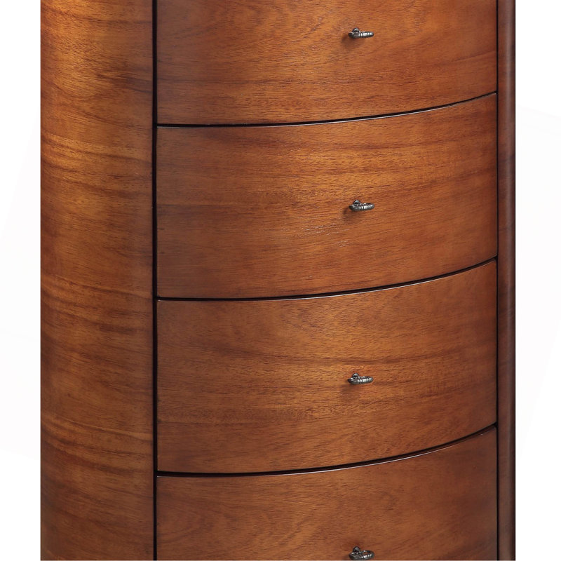Meuble de chambre à coucher avec glissières à roulement à billes en marbre à finition noyer 1 pièce