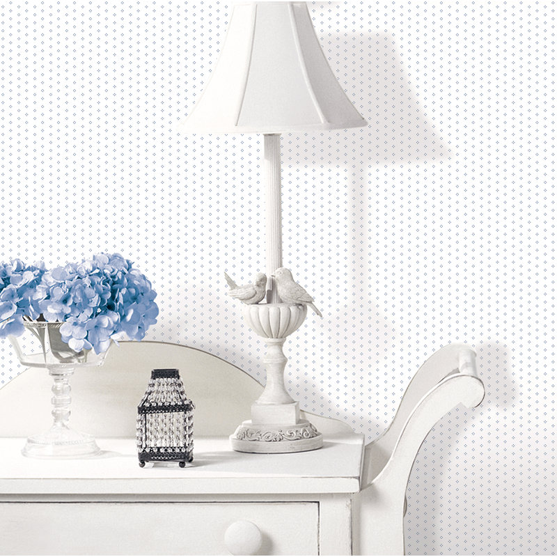 Pretty Prints Dot Motif Wallpaper Roll, Navy/White