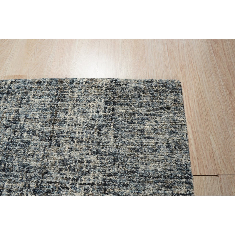 Hand Tufted Wool Area Rug, Dark Blue