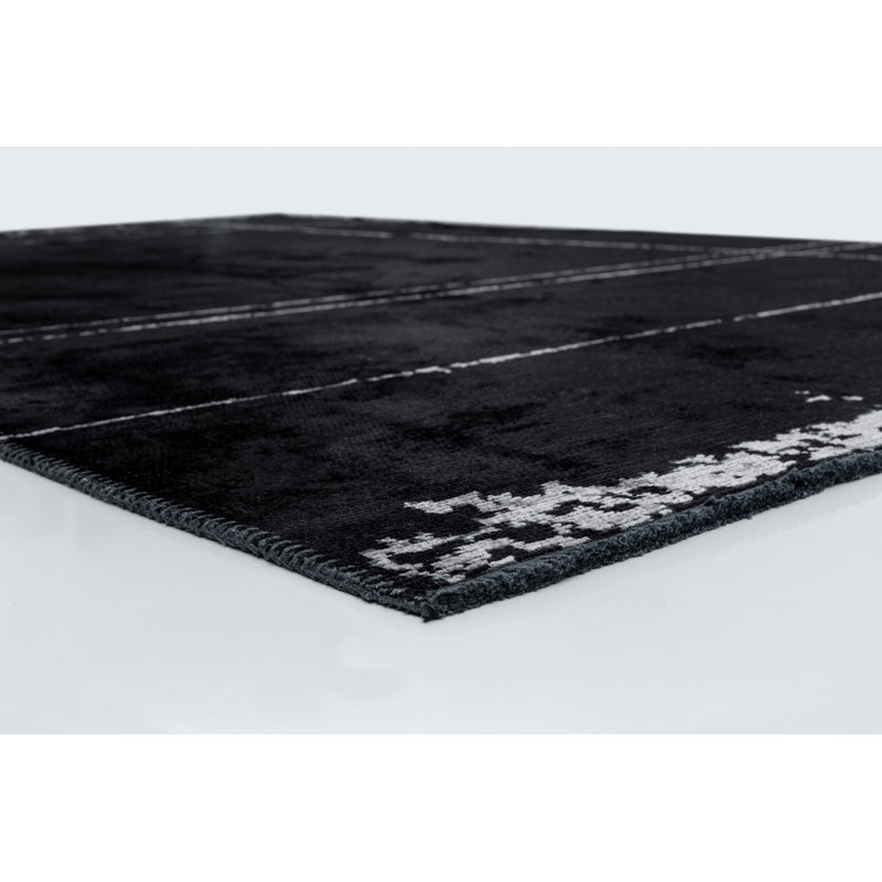 Rapture Gray/Black Abstract Luxury Area Rug, Rectangle 7'10" x 11'2"
