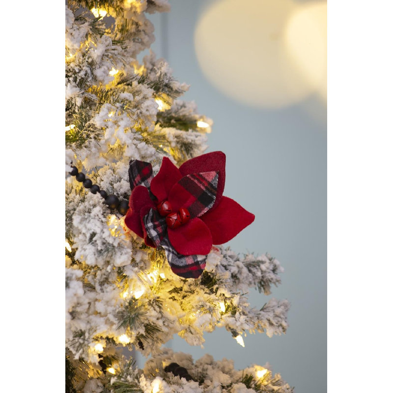 13"H Poinsettia Stems - Set of 12 - Red