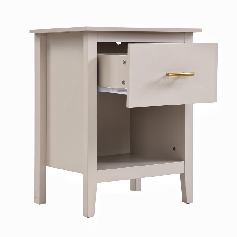 47.5cm W Bedside Table, beige