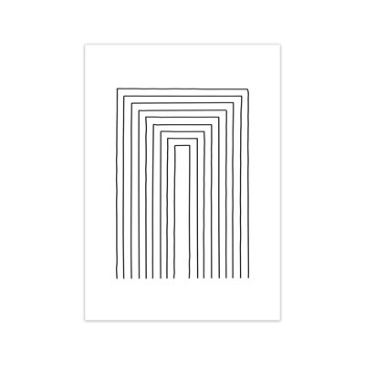 Geometric Black And White A - Print