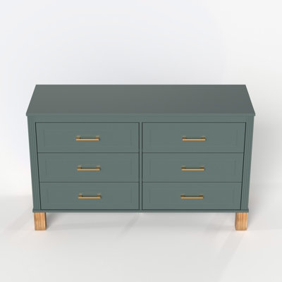 Commode double 6 tiroirs en bleu