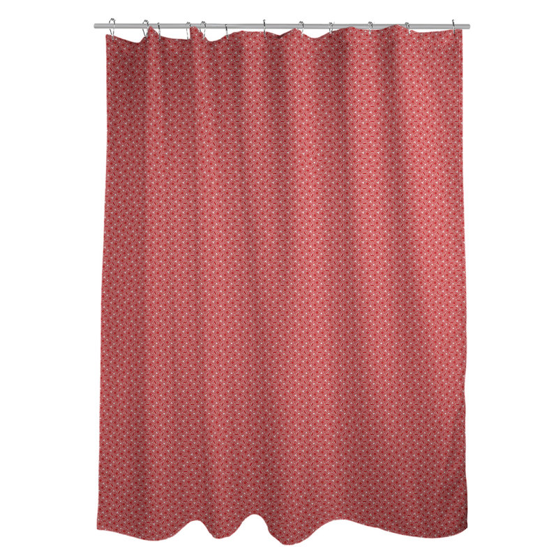 Rideau de douche simple hexagonal classique, Rouge, Classic Hexagonal