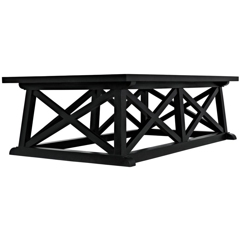 Sutton Solid Wood Coffee Table, Hand Rubbed Black