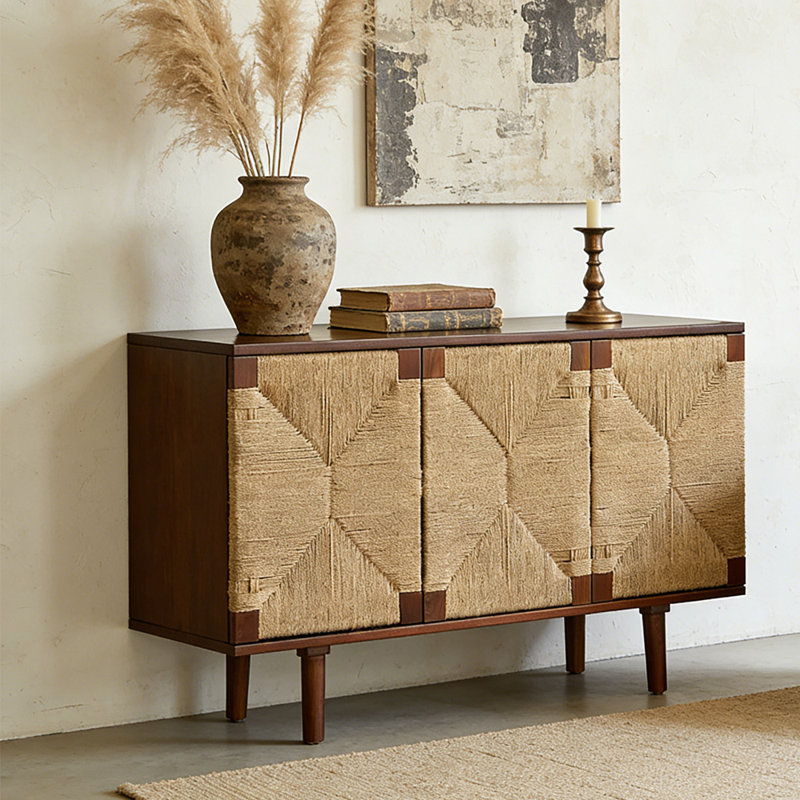 Armoire d'appoint de style rétro moderne, Brun