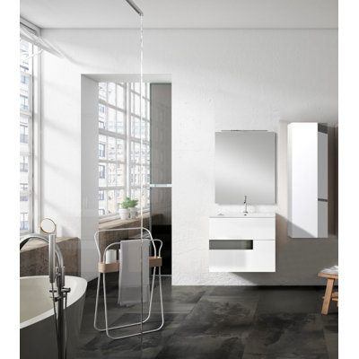 Malika 28" Wall-Mounted Single Bathroom Vanity Set