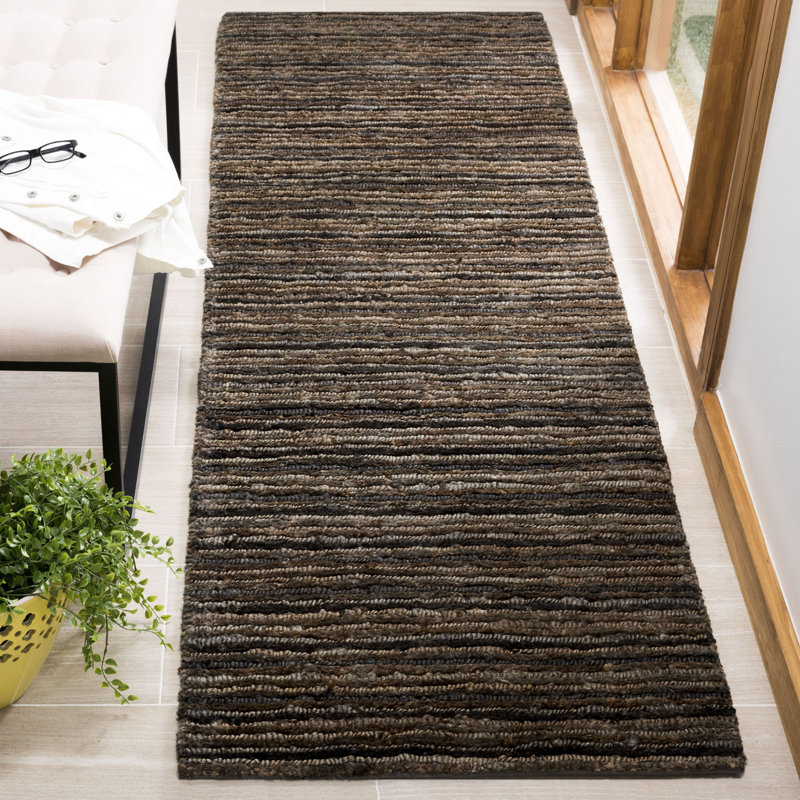 Organica Organic Hand Knotted Jute Solid Color Rug, Runner 2'6" x 10'