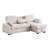 91"W Chenille Fabric Reversible Sleeper Sectional With Storage Chaise, Drop-Down Table, Cup Holders And Charging Ports-2061162183