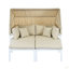 Ensemble de 3 chaises longues de patio avec auvent rétractable et canapé modulaire en métal pour l'extérieur-1016649538