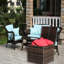 Coffre de rangement brun pour patio