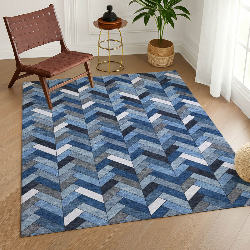 Tapis intérieur / extérieur lavable à la machine Matteson ACN2296, Rectangulaire 8 pi x 10 pi