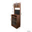 Buffet de cuisine avec 2 portes coulissantes en verre rayé, armoire de rangement autoportante pour bouteilles, vin, machine à café, four à micro-ondes, etc.