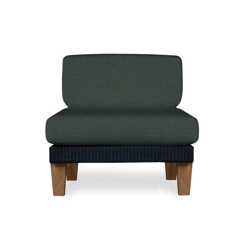 Catalina Outdoor Teak Lounge Chair, Friendly Flax, Ebony