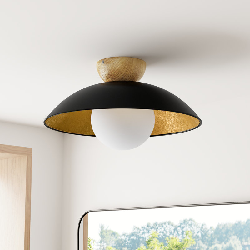 Briceson Glass Flush Mount, Black