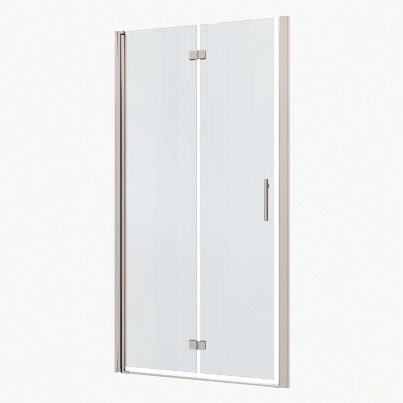 1 3/8" Adjustment,Universal Pivot Shower Door, With 1/4" Tempered Glass Finish 3072, Chrome