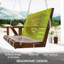 5 FT Wooden Porch Swing 3-Seater with Cupholders, Carbonized-1323362018