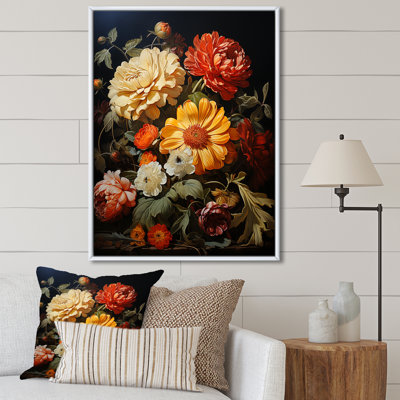 «Zinnias jaune», art mural sur toile Zinnias