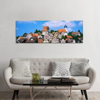 Buildings on a Hill, Altensteig, Black Forest, Germany 1 Piece Wrapped Canvas Panoramic Wall Art