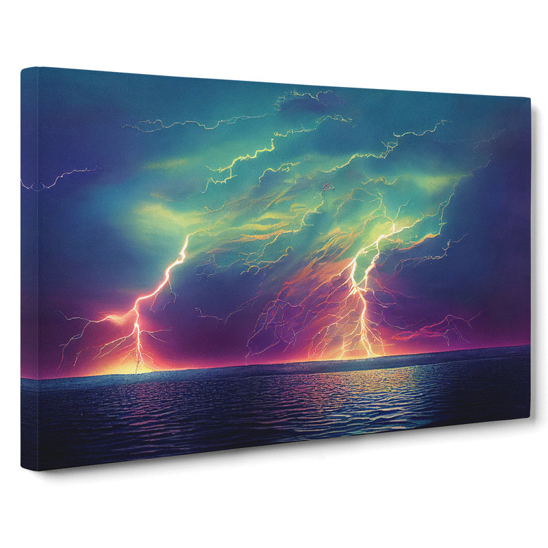 Lightning In Watercolour Vol.1 - Wrapped Canvas, 50cm H x 76cm W x 3cm D