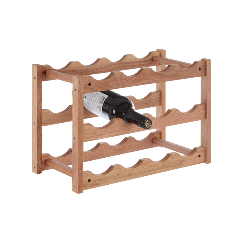 ARLA Solid Wood Farmhouse Wine Bottle Rack Brown