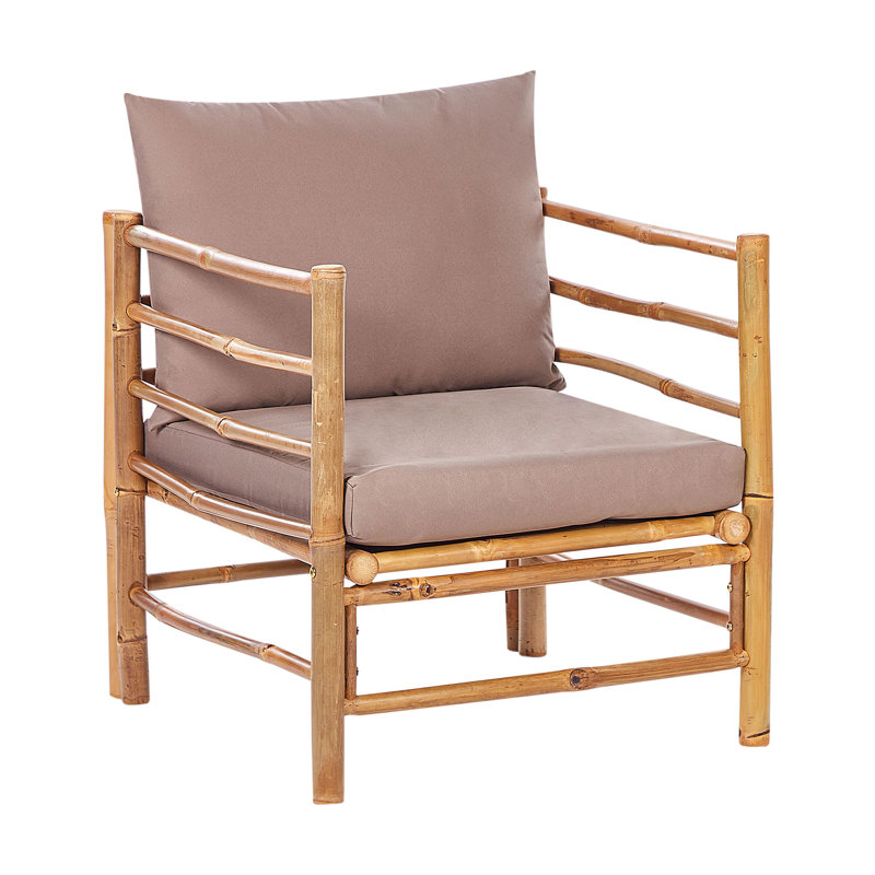 CERRETO Wood Outdoor Lounge Chair, Taupe