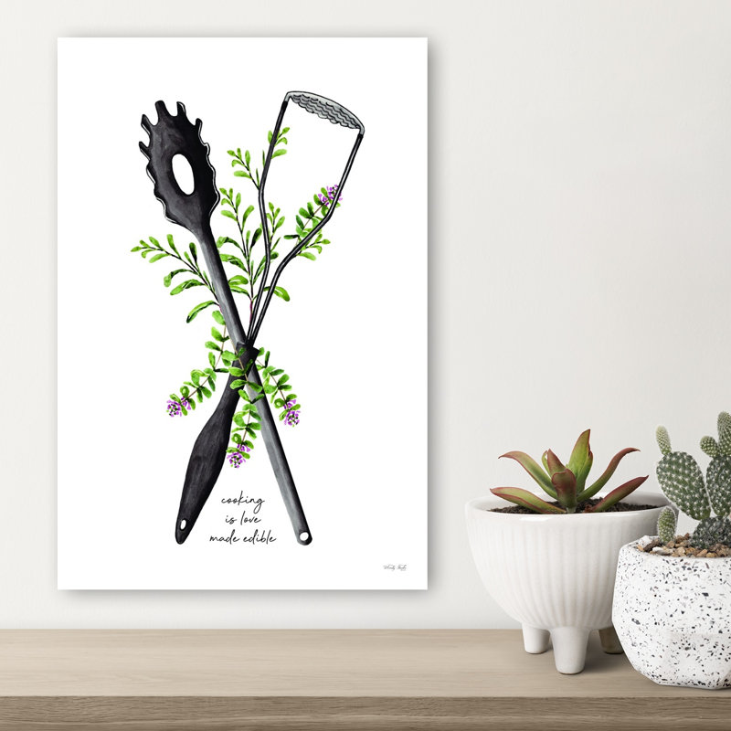 Cooking Is Love Made Edible Whimsical Abstract Contemporary Landscape Nature Wall Art Print, 45.72cm H x 30.48cm W