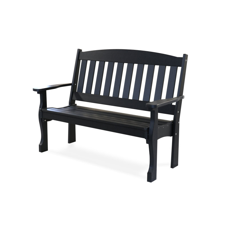 Banc de jardin en plastique Leeroy, Noir