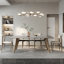 Rectangular solid wood rock slab dining table set