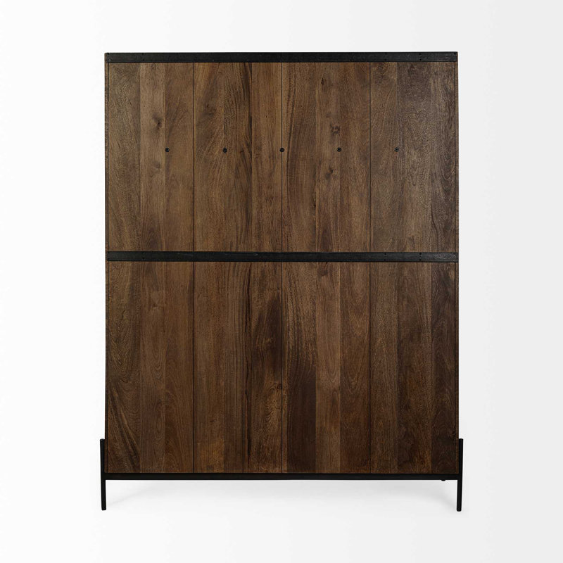 Mango Solid Wood Hall Tree with Bench and Shoe Storage