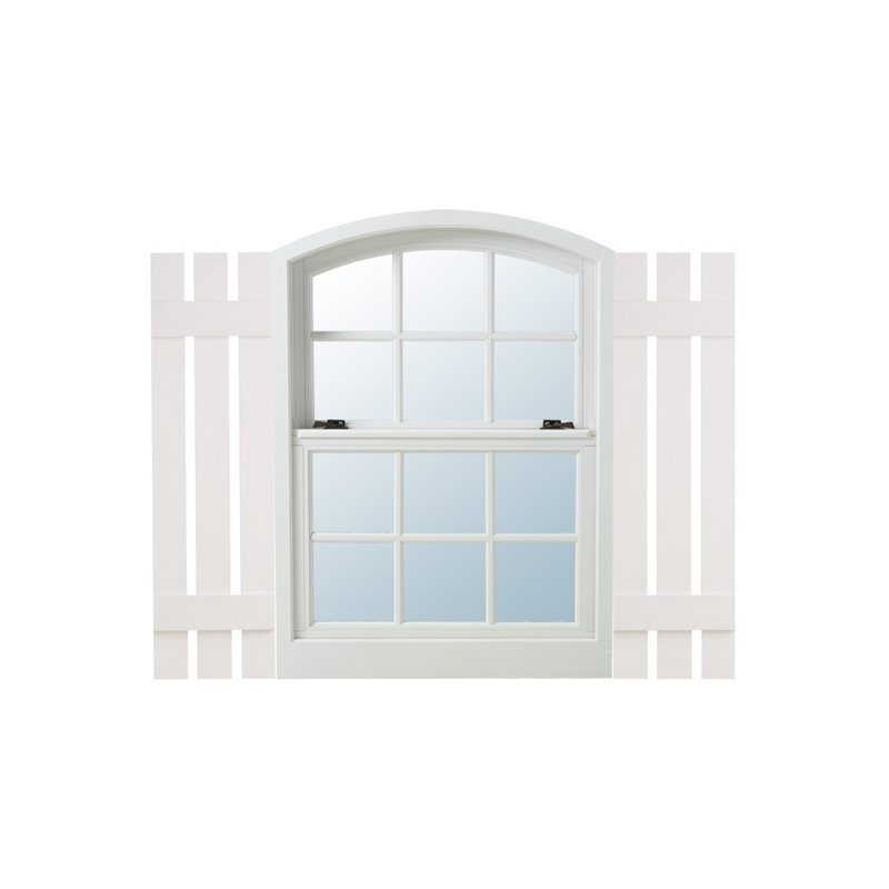White 31" Board and Batten Vinyl Shutters Pair