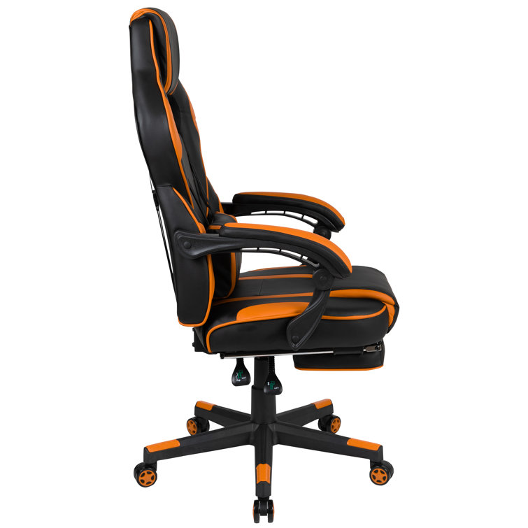 vidaXL Gaming Chair with Footrest Black and Orange Fabric, 1 pcs - Kroger