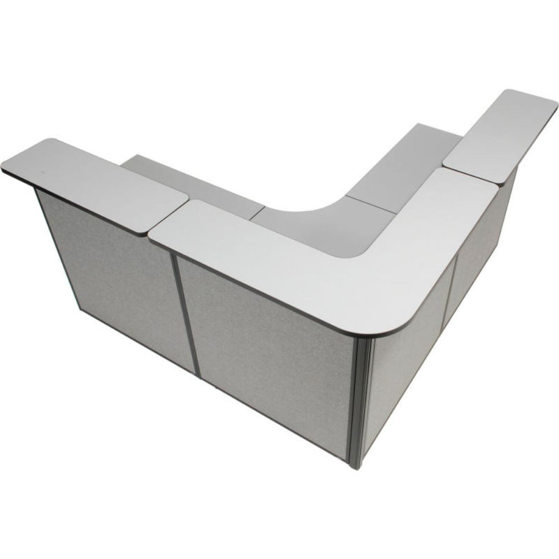 L-Shaped Synthetic Laminate Reception Desk, Grey