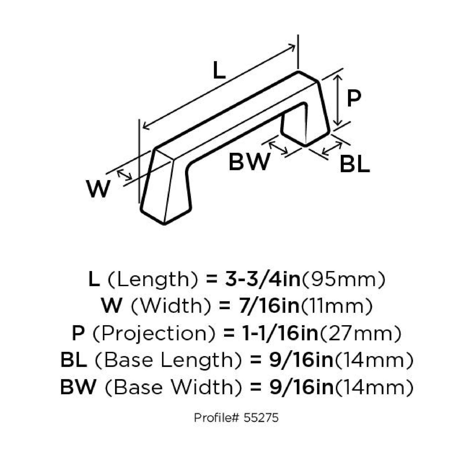 Blackrock Bar Pull, Satin Nickel, 3"