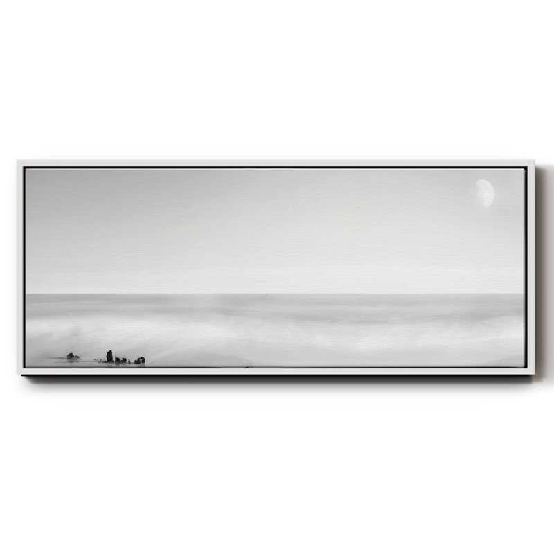 Panneau noir et blanc d'eau, toile encadrée, Blanc, H 8 po x l 20 po x P 1,5 po