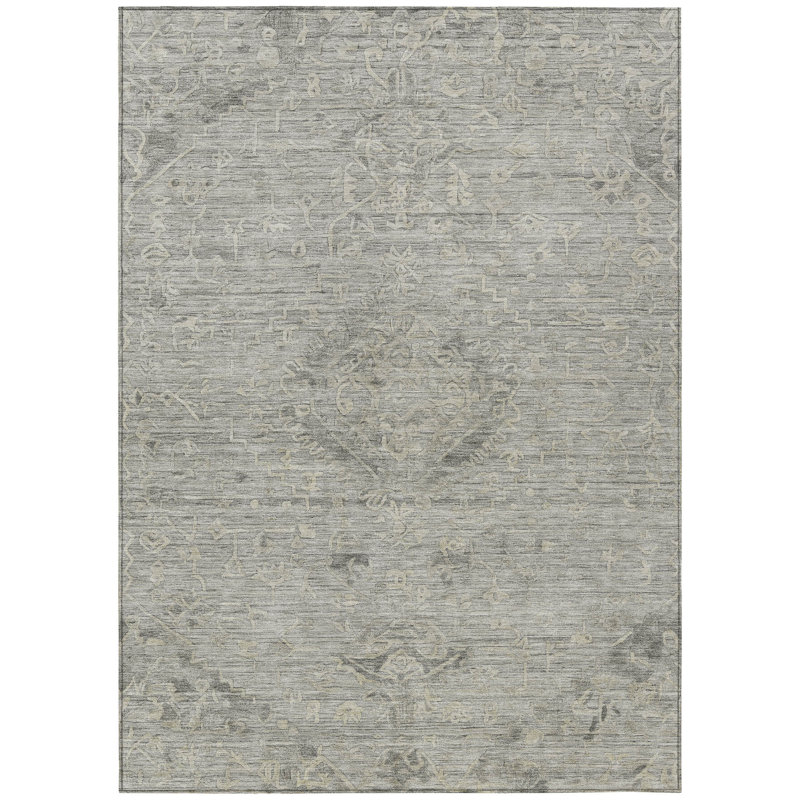 Tapis intérieur / extérieur gris Malia , 10 pi x 14 pi