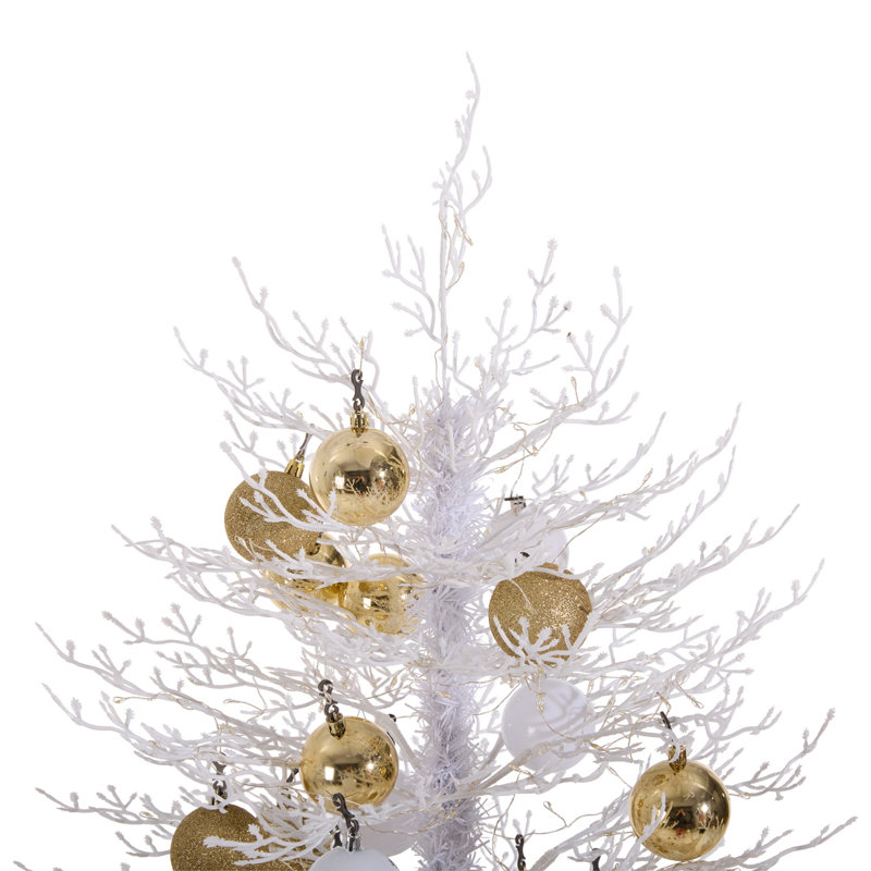 Sapin de Noël pré-illuminé de 1,80 m avec lumières DEL et décorations en forme de boule