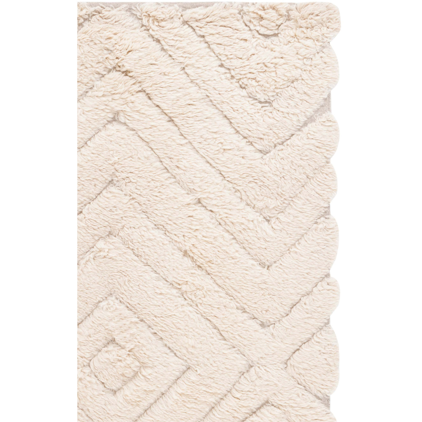 Dabria Handmade Wool Beige Rug, Rectangle 5' x 8'