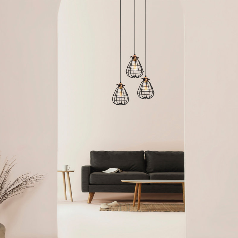 3 - Light Black Cluster Pendant