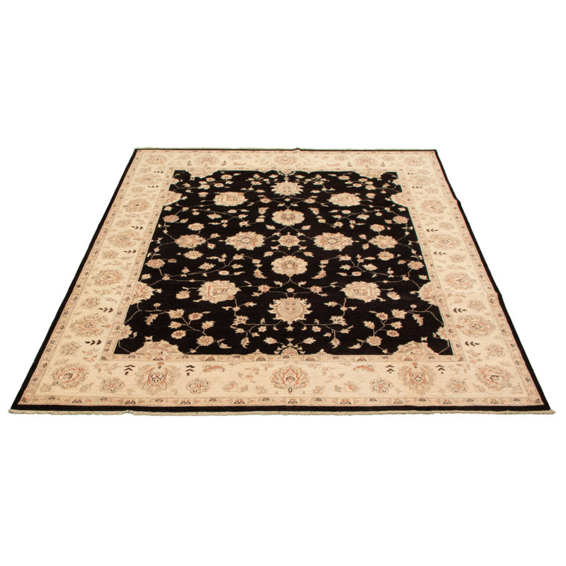 Tapis décoratif en laine noué à la main de conception unique 7 pi 11 po x 9 pi 8 po New Age