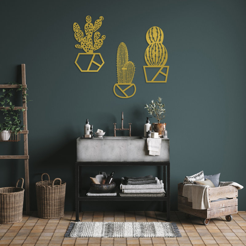Élégant accessoire mural décoratif en métal (3 pièces), finition dorée, 9,8 po x 17,7 po | 100% métal avec une épaisseur de 0,06 po | Conception murale facile, parfaite pour la décoration moderne et les espaces de vie élégants