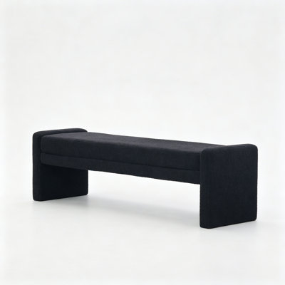 Upholstered Boucle Bench with sturdy legs