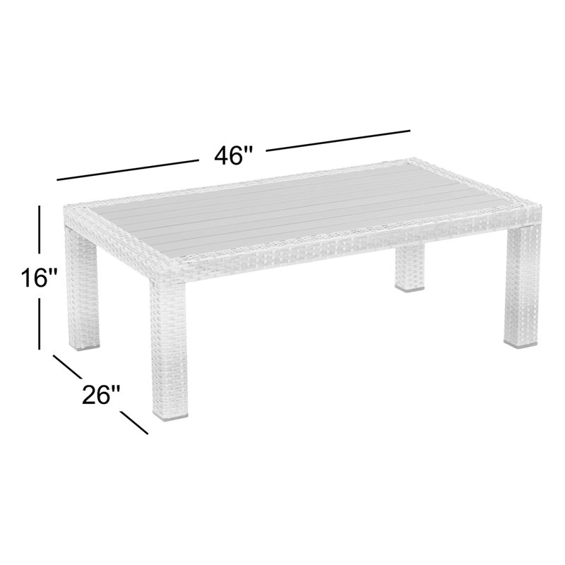 Table de patio en aluminium Fionnula, Table basse