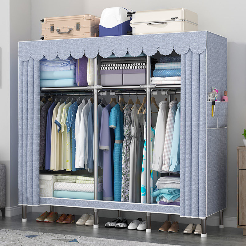 Kemare Stainless Steel Armoire, 67" H x 59" W x 18" D