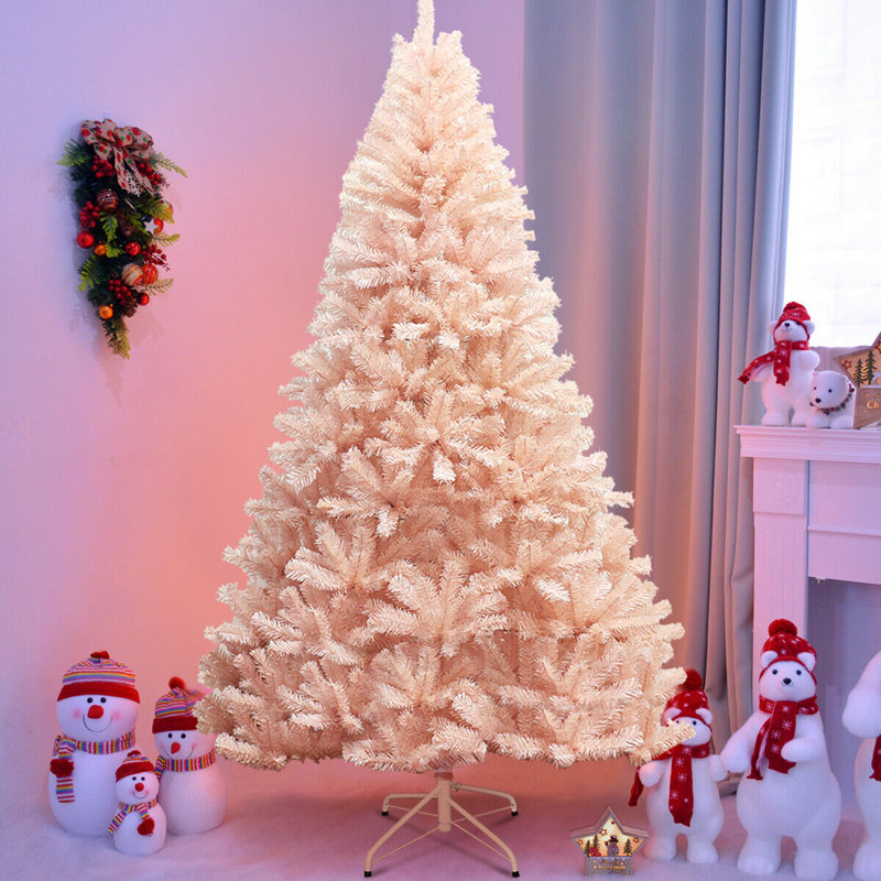 Arbre de Noël artificiel en sapin rose, 6'