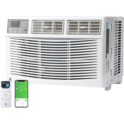 Energy Efficient 8000 BTU Window Air Conditioner - Quiet Cooling for Up to 350 Sq.Ft - 3 Fan Speeds, 24H Timer, Sleep Mode, Remote, Easy Install, Bedroom, Office - Without WiFi