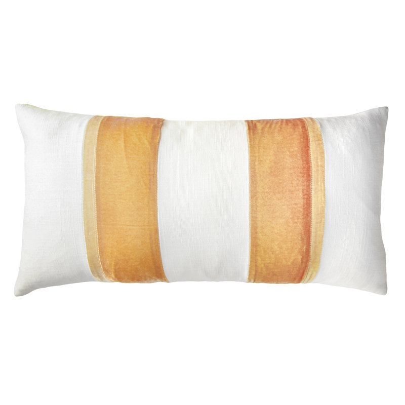 Stripe Lumbar Pillow Cover & Insert, Gold Beige, 12" x 24"