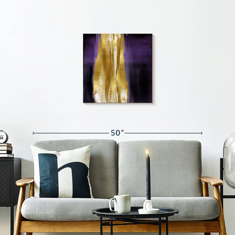 Free Fall Purple With Gold I, H 20 po x l 20 po